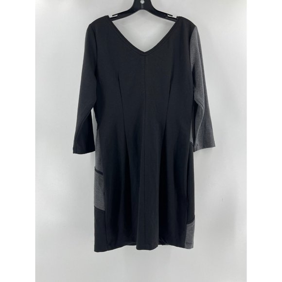Sandra Darren Women's Black Gray Long Sleeve Stretch Cocktail Dress Size 12 - Picture 4 of 15